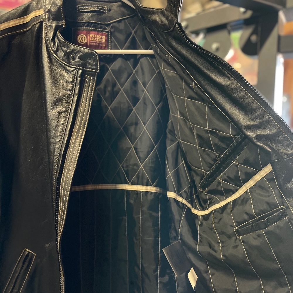 Mens Wilsons Leather Bomber Jacket | Size Lg